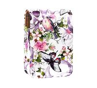 Custodia per rossetto con specchio teschio fiore uccello farfalla modello porta rossetto portatile scatola di immagazzinaggio del rossetto borsa da viaggio mini sacchetto cosmetico in pelle può