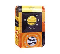 Custodia per rossetto con specchio The Solar System Planets Lip Gloss Holder Portable Lipstick Storage Box Travel Makeup Bag Mini Leather Cosmetic Pouch contiene 3 rossetti, Multicolore, 9.5x2x7