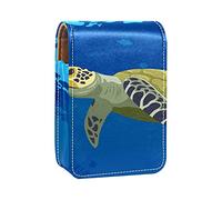 Custodia per rossetto con specchio Turtles at The Sea Lip Gloss Holder Portable Lipstick Storage Box Travel Makeup Bag Mini Leather Cosmetic Pouch contiene 3 rossetti, Multicolore, 9.5x2x7