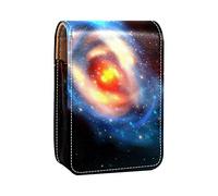 Custodia per rossetto da donna con cielo stellato e galassia portatile, organizer per rossetti, con specchio, mini borsa per il trucco, può contenere fino a 3 rossetti, Multicolore, 9.5x2x7