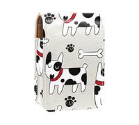 Custodia per rossetto da esterno con motivo a zampa di osso di cane, portatile, organizer per rossetti, con specchio, mini borsa per il trucco da donna, contiene fino a 3 rossetti, Multicolore,