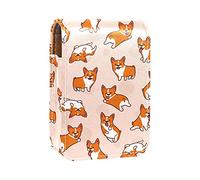 Custodia per rossetto da esterno divertente modello Corgi Dog Organizer portatile per rossetto con specchio Mini borsa per trucco da donna può contenere fino a 3 rossetti, Multicolore, 9.5x2x7