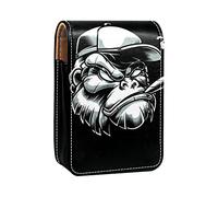 Custodia per rossetto da esterno Gorilla Head, organizer portatile per rossetti, con specchio, mini borsa per il trucco da donna, contiene fino a 3 rossetti, Multicolore, 9.5x2x7 cm/3.7x0.8x2.7 in