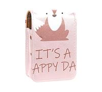 Custodia per rossetto da esterno Lovely Fox It's a Happy Day! Organizer portatile per rossetti con specchio, mini borsa per trucco da donna, contiene fino a 3 rossetti, Multicolore, 9.5x2x7