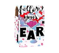 Custodia per rossetto da esterno per acquerello Follow Your Heart Organizer portatile per rossetto con specchio Mini borsa per trucco da donna può contenere fino a 3 rossetti, Multicolore, 9.5x2x7