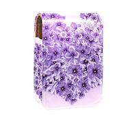 Custodia per rossetto da esterno viola a forma di fiore a forma di amore, organizer portatile per rossetto con specchio, mini borsa per trucco da donna, contiene fino a 3 rossetti, Multicolore,