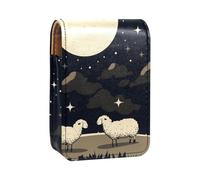 Custodia per rossetto,organizer per rossetto in pelle lucidalabbra con specchio,mini borsa porta rossetto,Pecore del fumetto divertenti