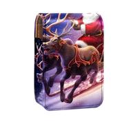 Custodia per rossetto,organizer per rossetto in pelle lucidalabbra con specchio,mini borsa porta rossetto,Natale Babbo Natale Winter Deer Moon
