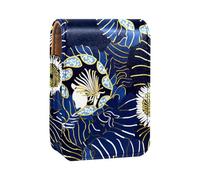 Custodia per rossetto,organizer per rossetto in pelle lucidalabbra con specchio,mini borsa porta rossetto,scale di turbolenza sfondo blu