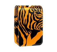 Custodia per rossetto,organizer per rossetto in pelle lucidalabbra con specchio,mini borsa porta rossetto,Modello astratto di struttura animale della zebra