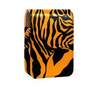 Custodia per rossetto,organizer per rossetto in pelle lucidalabbra con specchio,mini borsa porta rossetto,Modello astratto di struttura animale della zebra