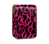 Custodia per rossetto,organizer per rossetto in pelle lucidalabbra con specchio,mini borsa porta rossetto,Nastro rosa per cancro al seno