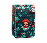 Custodia per rossetto,organizer per rossetto in pelle lucidalabbra con specchio,mini borsa porta rossetto,tema dell'oceano dei pirati dei cartoni animati