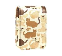 Custodia per rossetto,organizer per rossetto in pelle lucidalabbra con specchio,mini borsa porta rossetto,animale gatto gattino carino