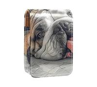 Custodia per rossetto,organizer per rossetto in pelle lucidalabbra con specchio,mini borsa porta rossetto,modello di bulldog carino cane