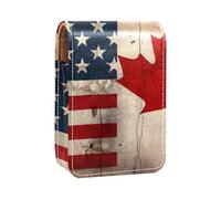 Custodia per rossetto,organizer per rossetto in pelle lucidalabbra con specchio,mini borsa porta rossetto,Bandiera America Canada retrò
