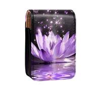 Custodia per rossetto,organizer per rossetto in pelle lucidalabbra con specchio,mini borsa porta rossetto,fantasia farfalla loto
