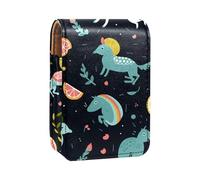 Custodia per rossetto,organizer per rossetto in pelle lucidalabbra con specchio,mini borsa porta rossetto,unicorno nello spazio della galassia