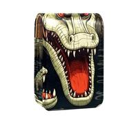 Custodia per rossetto,organizer per rossetto in pelle lucidalabbra con specchio,mini borsa porta rossetto,Illustrazione di arte del coccodrillo animale