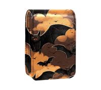 Custodia per rossetto,organizer per rossetto in pelle lucidalabbra con specchio,mini borsa porta rossetto,Illustrazione di arte del pipistrello di Halloween animale