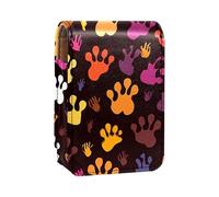 Custodia per rossetto,organizer per rossetto in pelle lucidalabbra con specchio,mini borsa porta rossetto,ossa e impronta della zampa