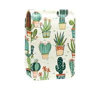 Custodia per rossetto,organizer per rossetto in pelle lucidalabbra con specchio,mini borsa porta rossetto,doodle colorato fiori cactus