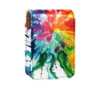 Custodia per rossetto,organizer per rossetto in pelle lucidalabbra con specchio,mini borsa porta rossetto,arcobaleno di turbinio colorato legato