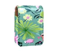 Custodia per rossetto,organizer per rossetto in pelle lucidalabbra con specchio,mini borsa porta rossetto,rana del fiore della libellula del fumetto