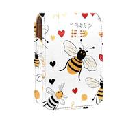 Custodia per rossetto,organizer per rossetto in pelle lucidalabbra con specchio,mini borsa porta rossetto,Simpatica stampa di api da miele