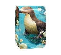 Custodia per rossetto,organizer per rossetto in pelle lucidalabbra con specchio,mini borsa porta rossetto,Illustrazione di arte del grande cormorano animale