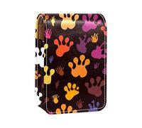 Custodia per rossetto,organizer per rossetto in pelle lucidalabbra con specchio,mini borsa porta rossetto,ossa e impronta della zampa
