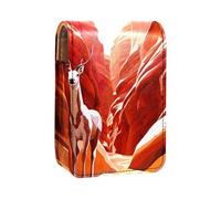 Custodia per rossetto,organizer per rossetto in pelle lucidalabbra con specchio,mini borsa porta rossetto,montagne di scenari di avventura nel deserto