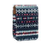 Custodia per rossetto,organizer per rossetto in pelle lucidalabbra con specchio,mini borsa porta rossetto,Modello di arte retrò etnica della Boemia