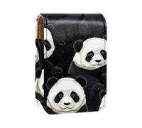 Custodia per rossetto,organizer per rossetto in pelle lucidalabbra con specchio,mini borsa porta rossetto,Illustrazione dell'orso panda animale