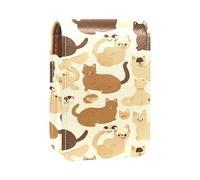 Custodia per rossetto,organizer per rossetto in pelle lucidalabbra con specchio,mini borsa porta rossetto,animale gatto gattino carino