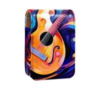Custodia per rossetto,organizer per rossetto in pelle lucidalabbra con specchio,mini borsa porta rossetto,la musica di arte astratta nota la chitarra