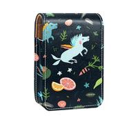 Custodia per rossetto,organizer per rossetto in pelle lucidalabbra con specchio,mini borsa porta rossetto,unicorno nello spazio della galassia