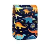 Custodia per rossetto,organizer per rossetto in pelle lucidalabbra con specchio,mini borsa porta rossetto,dinosauri colorati dei cartoni animati
