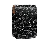Custodia per rossetto,organizer per rossetto in pelle lucidalabbra con specchio,mini borsa porta rossetto,Mappa del cielo della costellazione