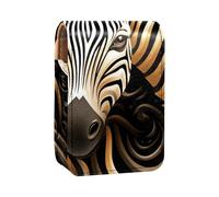 Custodia per rossetto,organizer per rossetto in pelle lucidalabbra con specchio,mini borsa porta rossetto,Modello di arte della trama della zebra animale