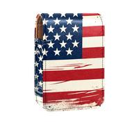 Custodia per rossetto,organizer per rossetto in pelle lucidalabbra con specchio,mini borsa porta rossetto,Bandiera americana retrò Stati Uniti d'America