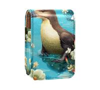 Custodia per rossetto,organizer per rossetto in pelle lucidalabbra con specchio,mini borsa porta rossetto,Illustrazione di arte del grande cormorano animale