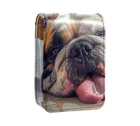 Custodia per rossetto,organizer per rossetto in pelle lucidalabbra con specchio,mini borsa porta rossetto,modello di bulldog carino cane