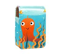 Custodia per rossetto,organizer per rossetto in pelle lucidalabbra con specchio,mini borsa porta rossetto,Pesci nel mondo del mare