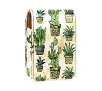 Custodia per rossetto,organizer per rossetto in pelle lucidalabbra con specchio,mini borsa porta rossetto,doodle colorato fiori cactus
