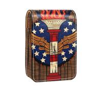Custodia per rossetto,organizer per rossetto in pelle lucidalabbra con specchio,mini borsa porta rossetto,manifesto degli stati uniti d'america