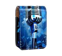 Custodia per rossetto,organizer per rossetto in pelle lucidalabbra con specchio,mini borsa porta rossetto,Nota musicale modello Galaxy blu