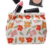 Custodia per rossetto per borsetta, borse per cosmetici da donna piccola - Organizer per articoli da toeletta dal design floreale - Borsa da toilette elastica per borsetta, borsa per trucchi, piccole