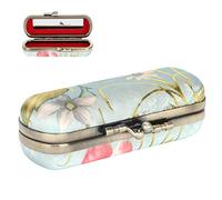 Custodia per Rossetto per Conservare Rossetto e Lucidalabbra, Porta Rossetto Portatile con Motivo a Ricamo Vintage con Specchio