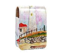 Custodia per rossetto per trucco per l'esterno dell'organizzatore portatile per rossetto con faro ad acquerello con specchio Mini borsa per il trucco da donna che può contenere fino a 3 rossetti